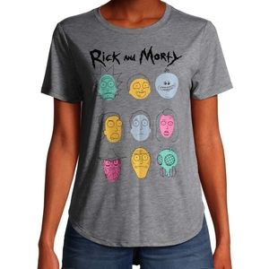 Adult Swim Rick and Marty Grey Short Sleeve Graphic Tee